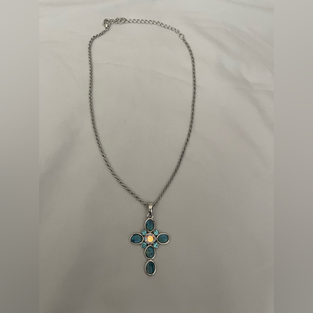Cookie Lee Jeweled Cross Necklace